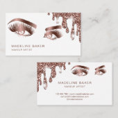 Makeup Artist Eyebrow Eyes Lashes Rose Gold Visitenkarte (Vorne/Hinten)