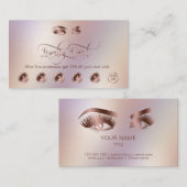 Makeup Artist Eyebrow Eyes Long Lashes Rose Gold Treuekarte (Vorne/Hinten)