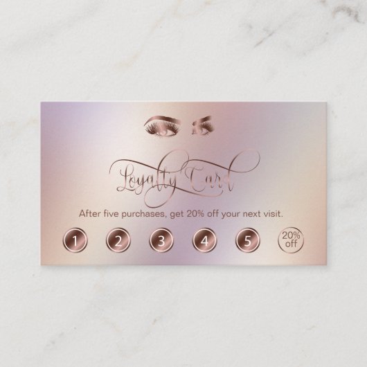 Makeup Artist Eyebrow Eyes Long Lashes Rose Gold Treuekarte (Vorderseite)