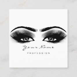 Makeup Artist Eyebrow Gray Lashes White Square Quadratische Visitenkarte