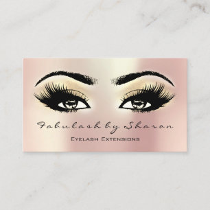 Makeup Artist Eyebrow Lash Extension Gold Champaio Visitenkarte