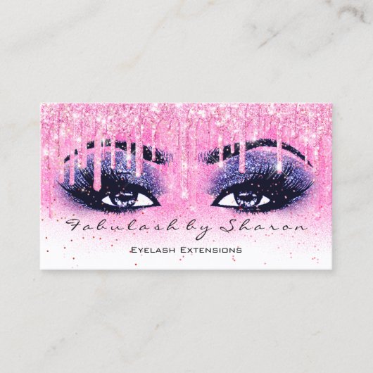 Makeup Artist Eyebrow Lash Glitzer Tropfen Navy Pi Visitenkarte (Vorderseite)