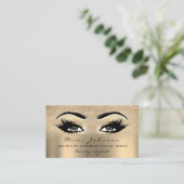 Makeup Artist Eyebrow Lash Gold Spark Visitenkarte (Stehend Vorderseite)
