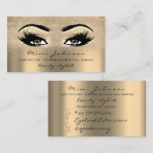 Makeup Artist Eyebrow Lash Gold Spark Visitenkarte (Vorne/Hinten)