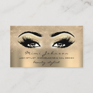 Makeup Artist Eyebrow Lash Gold Spark Visitenkarte