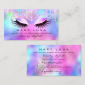 Makeup Artist Eyebrow Lash Holograph Tropfens Unic Visitenkarte (Vorne/Hinten)