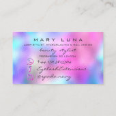 Makeup Artist Eyebrow Lash Holograph Tropfens Unic Visitenkarte (Rückseite)