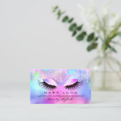 Makeup Artist Eyebrow Lash Holograph Tropfens Unic Visitenkarte (Stehend Vorderseite)