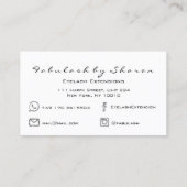 Makeup Artist Eyebrow Lashes Blue Marine Visitenkarte (Rückseite)