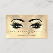 Makeup Artist Eyebrow Lashes Glas Gold Visitenkarte (Vorderseite)