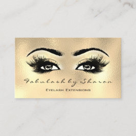 Makeup Artist Eyebrow Lashes Glas Gold Visitenkarte