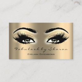 Makeup Artist Eyebrow Lashes Gold Eyes Visitenkarte