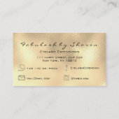 Makeup Artist Eyebrow Lashes Gold Glitzer Waxing Visitenkarte (Rückseite)