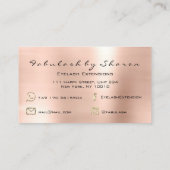 Makeup Artist Eyebrow Lashes Rose Blue Visitenkarte (Rückseite)