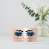 Makeup Artist Eyebrow Lashes Rose Blue Visitenkarte (Stehend Vorderseite)