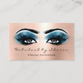 Makeup Artist Eyebrow Lashes Rose Blue Visitenkarte (Vorderseite)