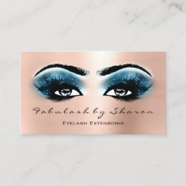 Makeup Artist Eyebrow Lashes Rose Blue Visitenkarte