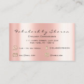 Makeup Artist Eyebrow Lashes Rose Coral Visitenkarte (Rückseite)