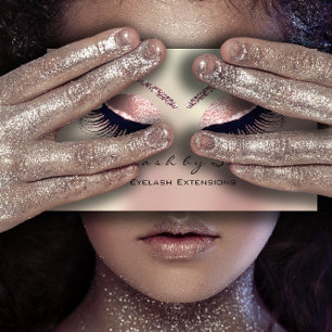Makeup Artist Eyebrow Lashes Rose Glam Visitenkarte