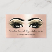 Makeup Artist Eyebrow Lashes Rose Gold Visitenkarte (Vorderseite)