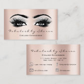 Makeup Artist Eyebrow Lashes Rose Grau Visitenkarte (Vorne/Hinten)