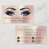 Makeup Artist Eyebrow Lashes Rose Pearl Visitenkarte (Vorne/Hinten)