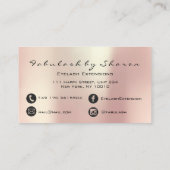 Makeup Artist Eyebrow Lashes Rose Pearl Visitenkarte (Rückseite)