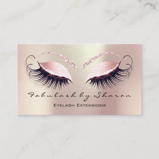 Makeup Artist Eyebrow Lashes Rose Social Visitenkarte (Vorderseite)