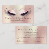 Makeup Artist Eyebrow Lashes Rose Social Visitenkarte (Vorne/Hinten)