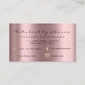 Makeup Artist Eyebrow Lashes Rose sozialer Glitzer Visitenkarte (Rückseite)