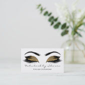 Makeup Artist Eyebrow Lashes Schokolade Schwarz-we Visitenkarte (Stehend Vorderseite)