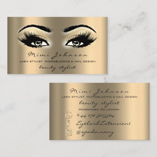 Makeup Artist Eyebrow Lashes Visitenkarte (Vorne/Hinten)