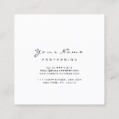 Makeup Artist Eyebrow Rose Lashes White Square Quadratische Visitenkarte (Rückseite)