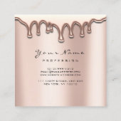 Makeup Artist Eyebrow Wax Lash Glitzer Pink Square Quadratische Visitenkarte (Rückseite)