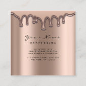 Makeup Artist Eyebrow Wax Lash Glitzer Rosa Tropfe Quadratische Visitenkarte (Rückseite)