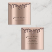 Makeup Artist Eyebrow Wax Lash Glitzer Skin Tropfe Quadratische Visitenkarte (Vorne/Hinten)