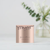 Makeup Artist Eyebrow Wax Lash Glitzer Skin Tropfe Quadratische Visitenkarte (Stehend Vorderseite)