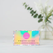 Makeup Artist Eyebrows Lash Bokeh Holograph Logo Visitenkarte (Stehend Vorderseite)