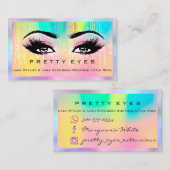 Makeup Artist Eyebrows Lash Eyes Holograph Rainbow Visitenkarte (Vorne/Hinten)