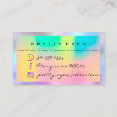 Makeup Artist Eyebrows Lash Eyes Holograph Rainbow Visitenkarte (Rückseite)