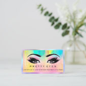 Makeup Artist Eyebrows Lash Eyes Holograph Rainbow Visitenkarte (Stehend Vorderseite)