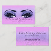 Makeup Artist Eyebrows Lash Pink Blue Navy Visitenkarte (Vorne/Hinten)