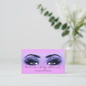 Makeup Artist Eyebrows Lash Pink Blue Navy Visitenkarte (Stehend Vorderseite)