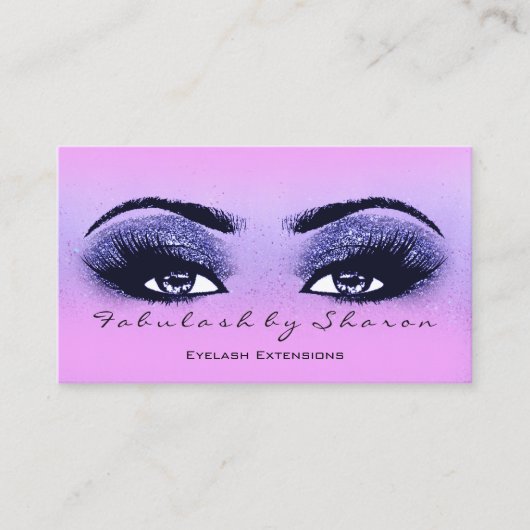 Makeup Artist Eyebrows Lash Pink Blue Navy Visitenkarte (Vorderseite)