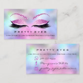 Makeup Artist Eyebrows Lash Pink Holograph Eyes Visitenkarte (Vorne/Hinten)