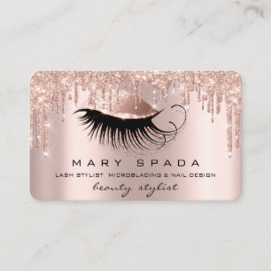Makeup Artist Eyebrows Lash Pink Rose Brown Visitenkarte