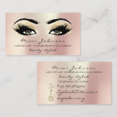 Makeup Artist Eyebrows Lashes Champaigne-Rose Visitenkarte (Vorne/Hinten)
