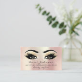 Makeup Artist Eyebrows Lashes Champaigne-Rose Visitenkarte (Stehend Vorderseite)