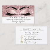 Makeup Artist Eyebrows Lashes Funkelnd Rose Gold Visitenkarte (Vorne/Hinten)