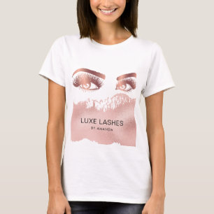 Makeup artist Eyebrows Lashes Glitzer Rose Gold T-Shirt